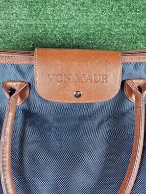 NWT VON MAUR Large Weekender Tote/Duffel Bag w/Leather Handles & Shoulder Strap